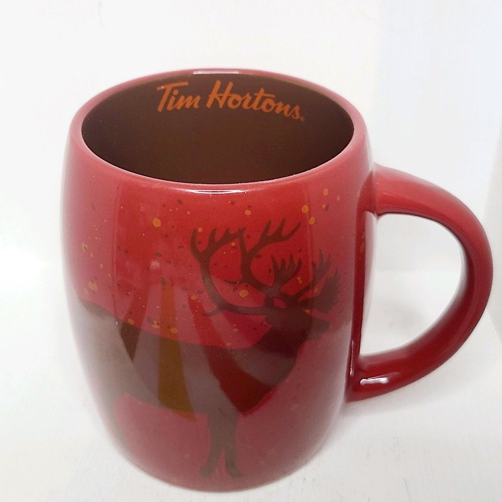 Limited Edition Tim Hortons Moose Mug, Coffee Cup, Red, 2016, #/N 016m Christmas